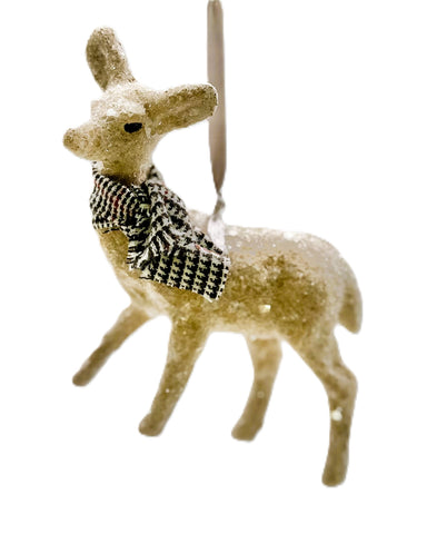 Dancer Deer Ornament - Fawn, Tweed
