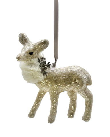 Dancer Deer Ornament - Gold Mica, Bisque Fur