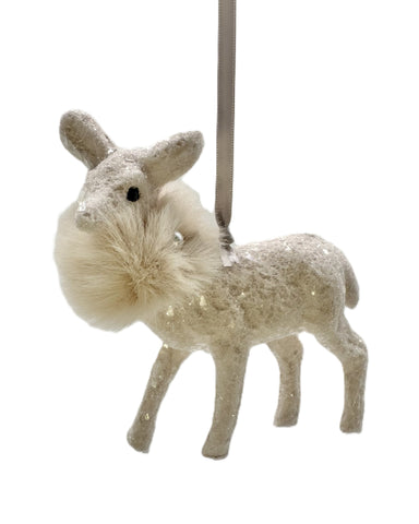 Dancer Deer Ornament - Pink, Pink Fur