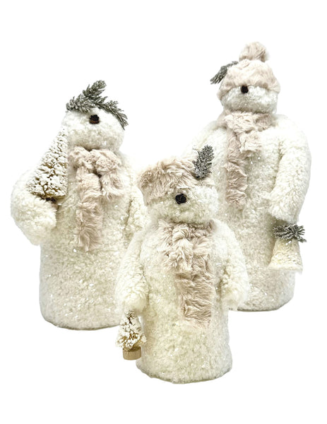 Frosty Snowman, Small - Cream Sherpa Fur