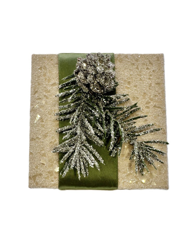 Pine and Pinecone Square Box - Fawn