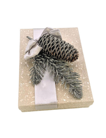 Pine and Pinecone Rectangle Box - Fawn
