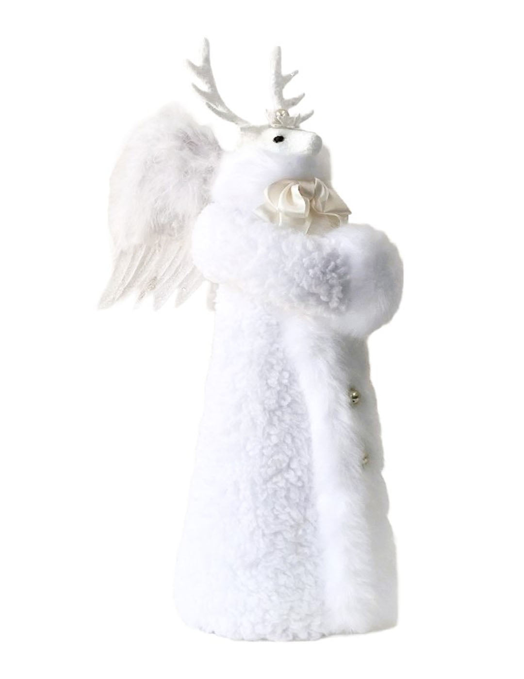 Valentino with Wings - White, Sherpa Fur