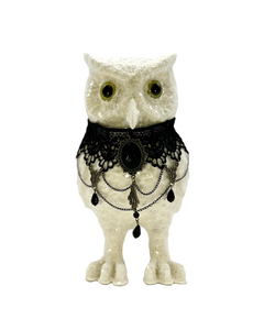 Adele Owl with Black Choker - Cream