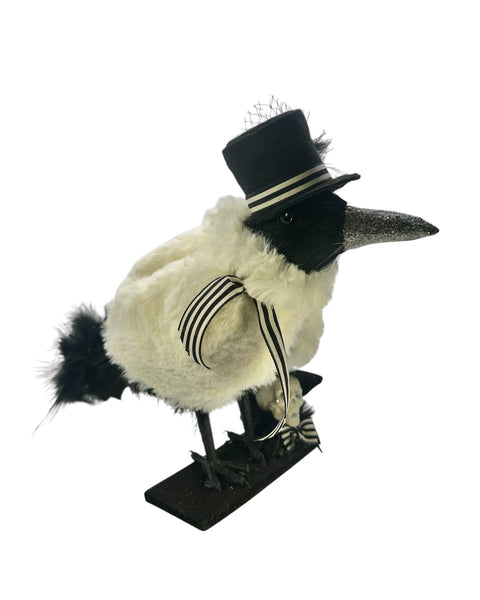 Karl the Crow with Black Hat - Cream