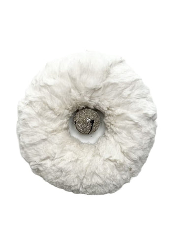 Fur Wreath with Bell - 6"  Bisque Fur