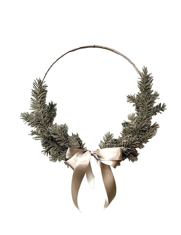 Hooped Pinecone Wreath - 14" Silver