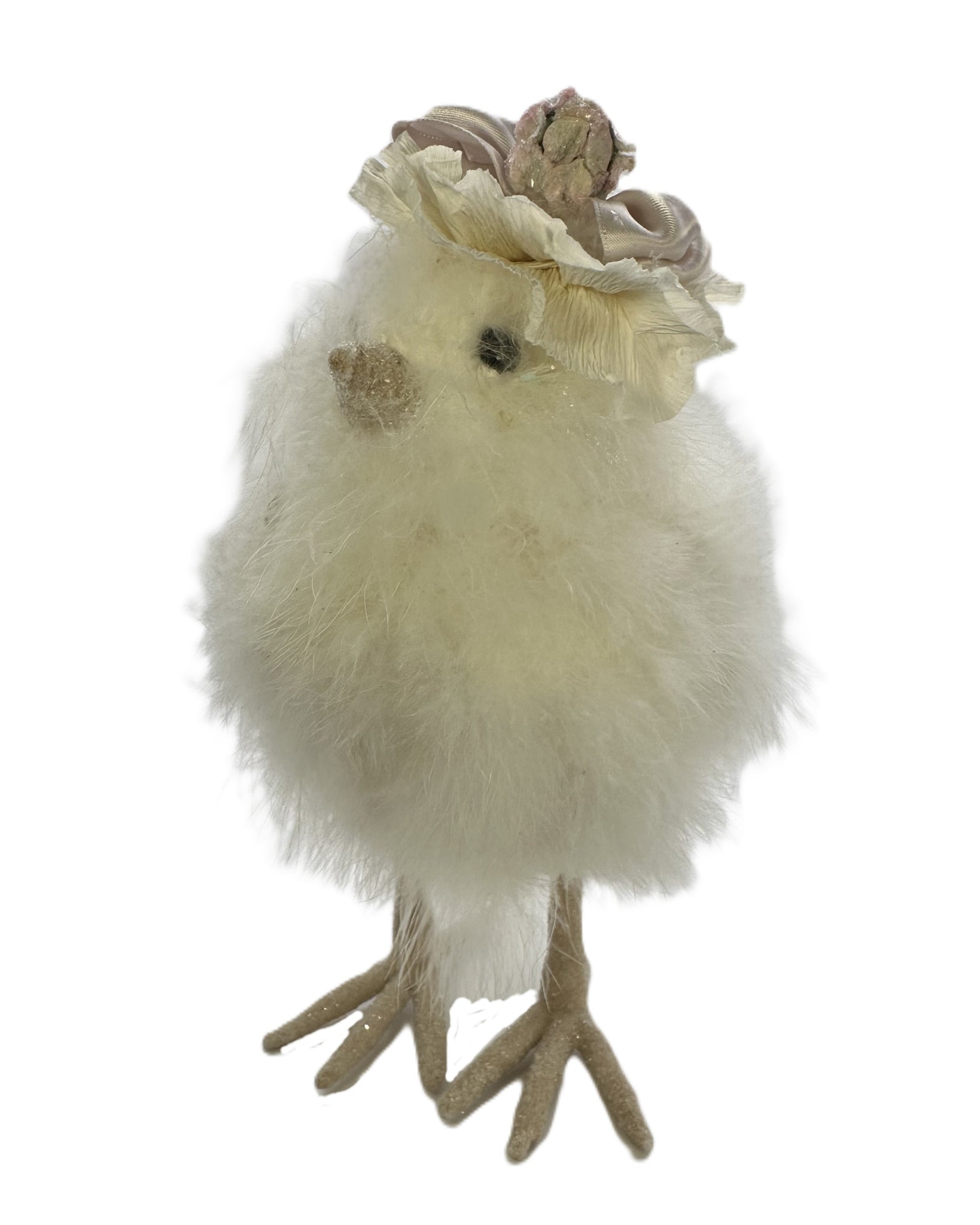 Chick with Crepe Hat - Medium, White