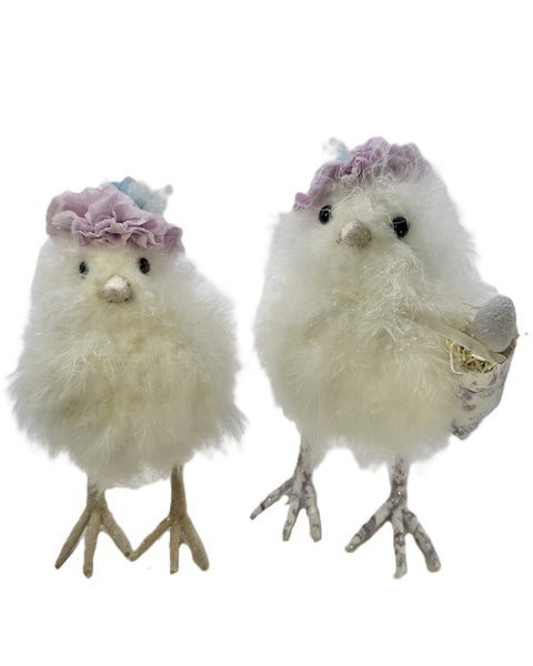 Chick with Crepe Hat - Medium, Thistle
