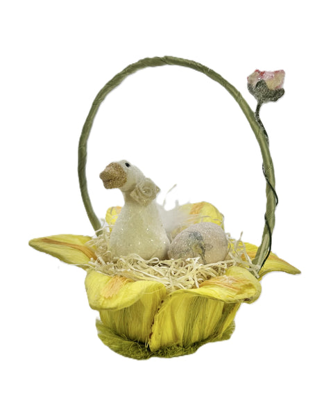 Gosling in Lily Basket - Mint