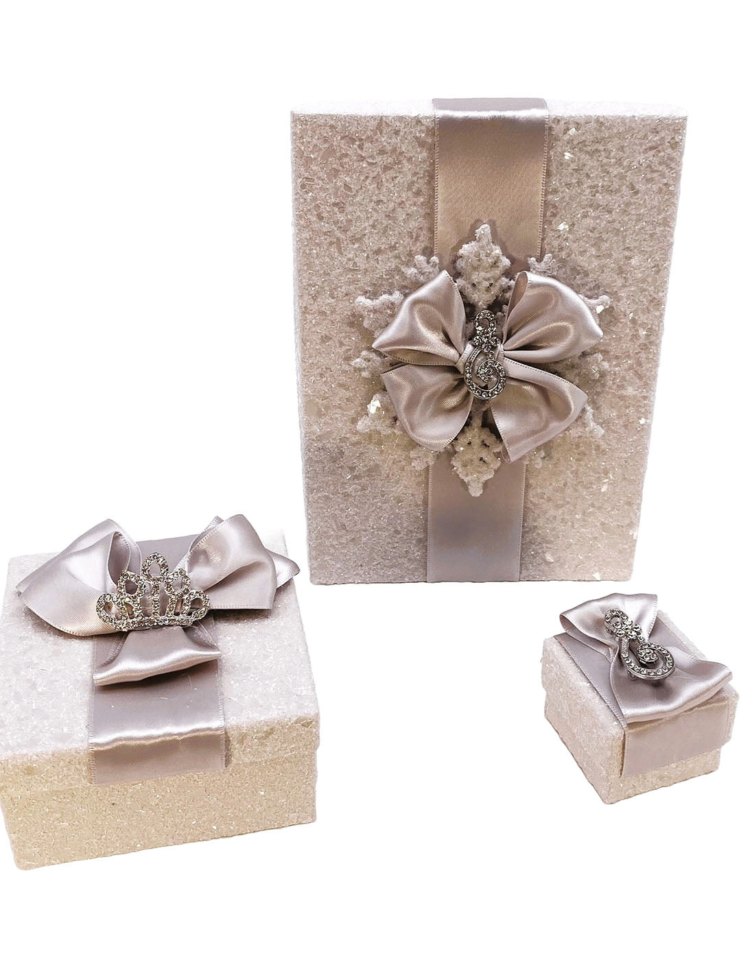 Jeweled Gift Box - Square, Dove