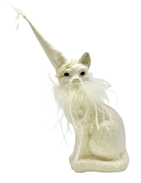 Elvira Cat with Ostrich Feathers - Cream