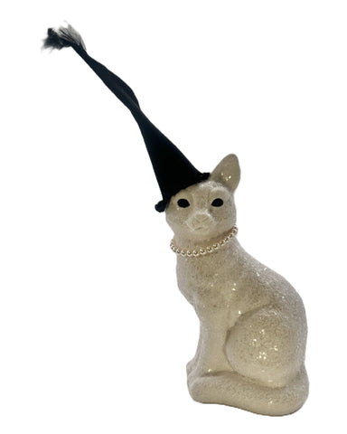 Elvira Cat with Pink Pearls - Cream