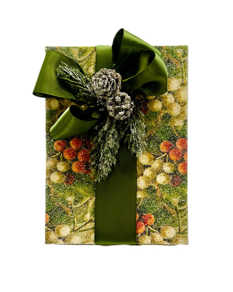 Berries with Pine Needles Box - Rectangle, Earthy Tones