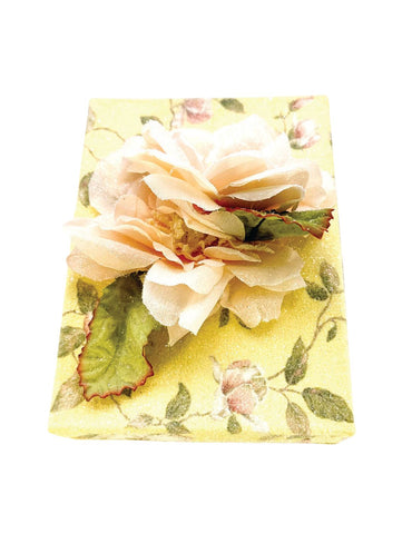 Decoupage Box, Rectangle 5" x 7" - Yellow Floral
