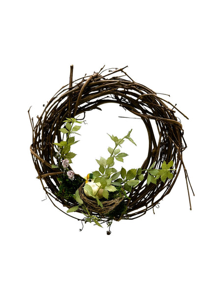 Twig Wreath with Bird Nest - Large