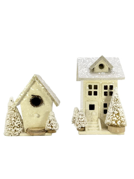 Townhouse with Flocked Trees - Cream