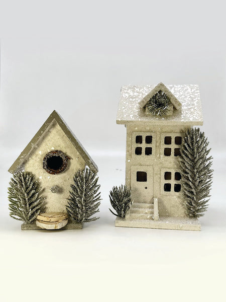 Townhouse with Flocked Trees - Cream