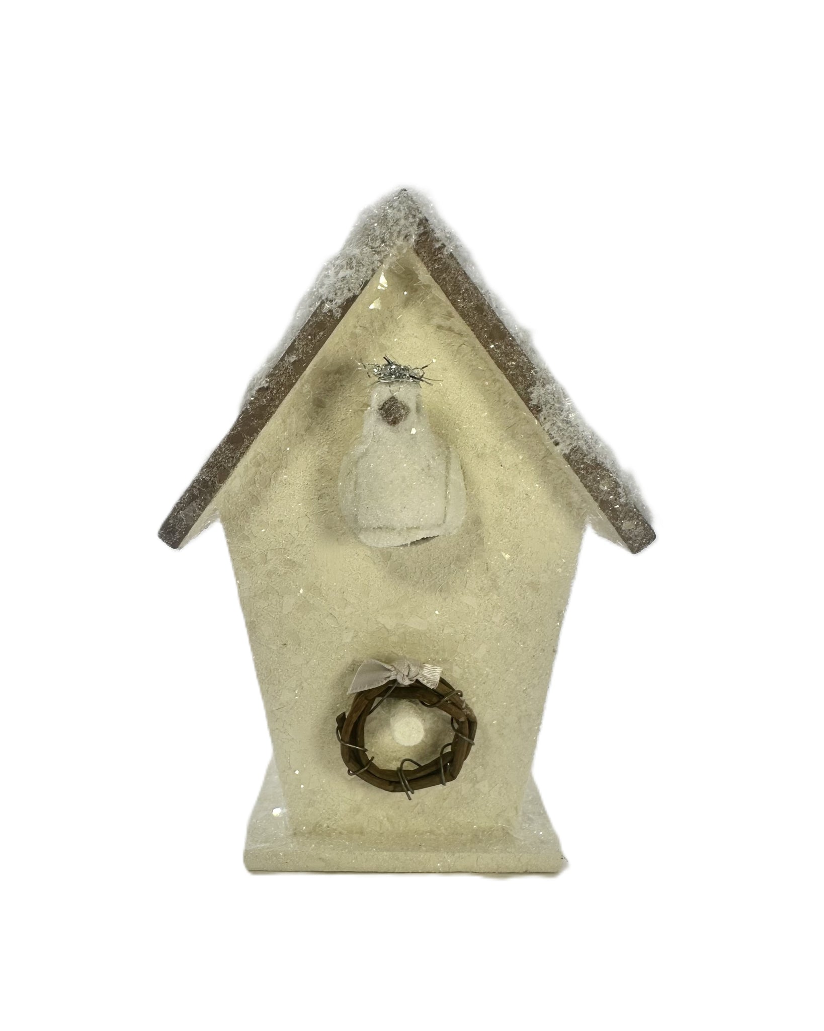 Bird House with Bird - Cream & Mocha