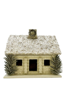 Log Cabin with Gold Roof, Large - Cream