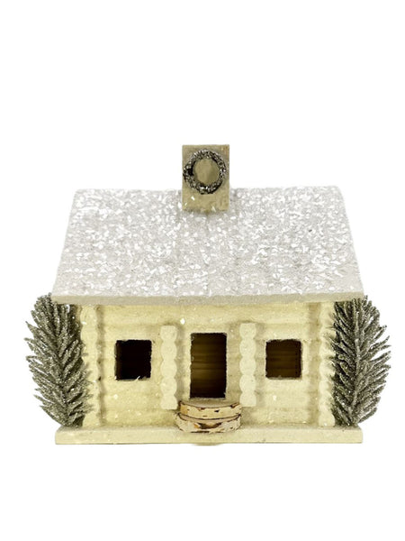 Log Cabin with Pine, Large - Dove