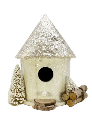 Round Birdhouse, Large - Cream
