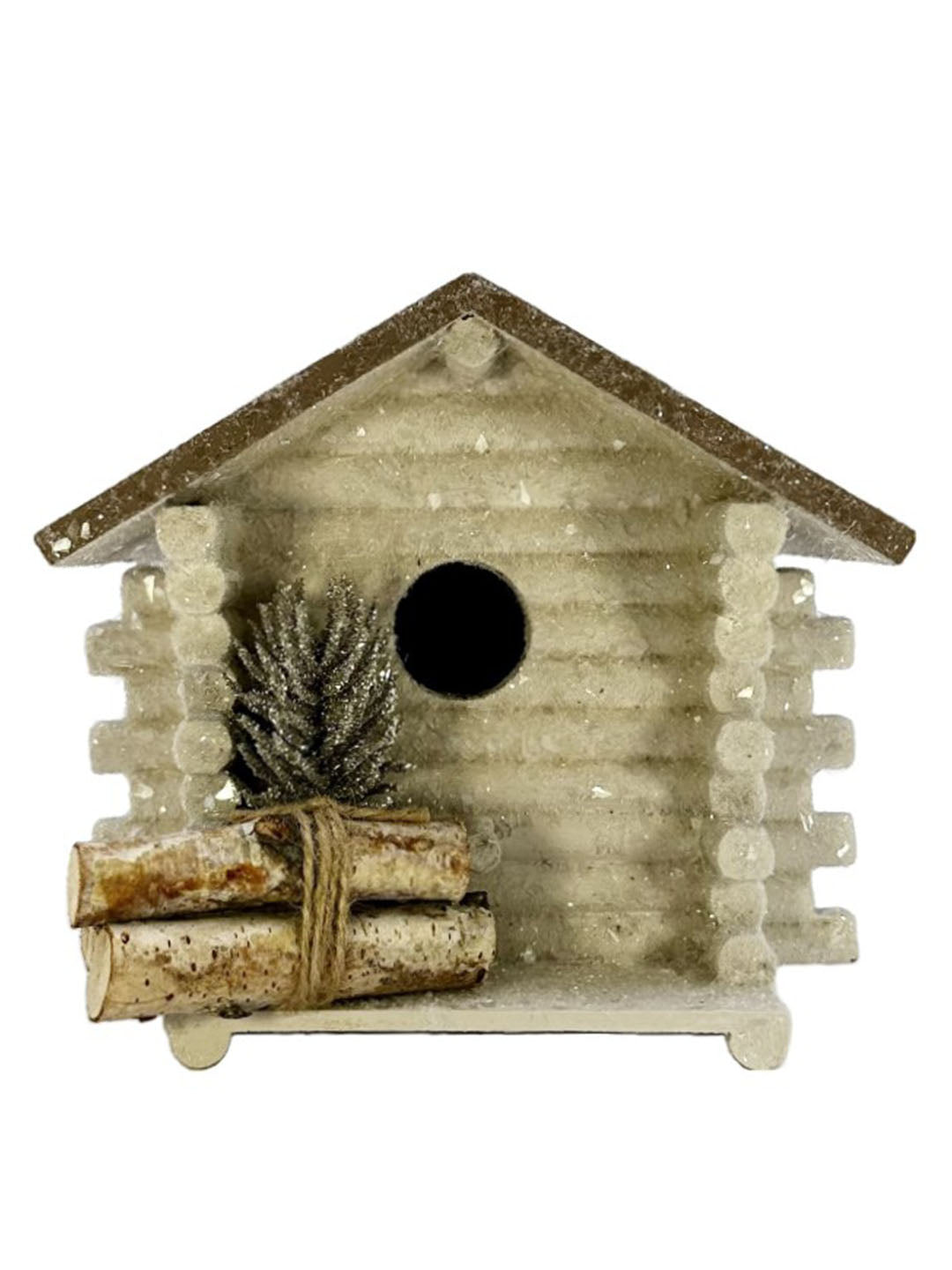 Log Cabin Birdhouse, Small - Dove