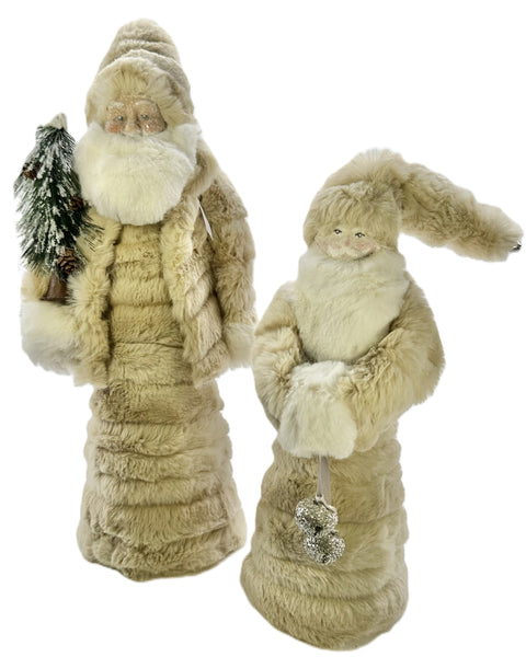 Mr. Santa with Tree - Large, Walnut Fur