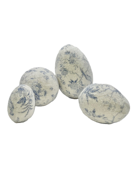 Chinoiserie Decoupage Egg - Small, Blue Chinoiserie