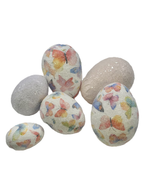Butterfly Decoupage Egg - Small, Multi-color