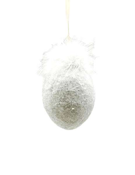 Solid Colored Egg Ornament - Small, White