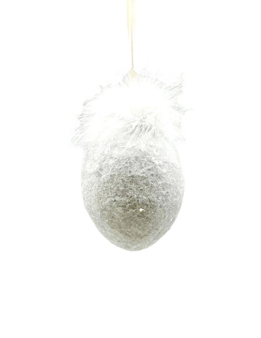 Solid Colored Egg Ornament - Small, White