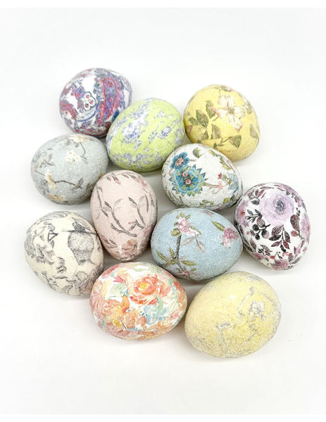 Decoupage Eggs - Medium, Multi-Colored Paisley