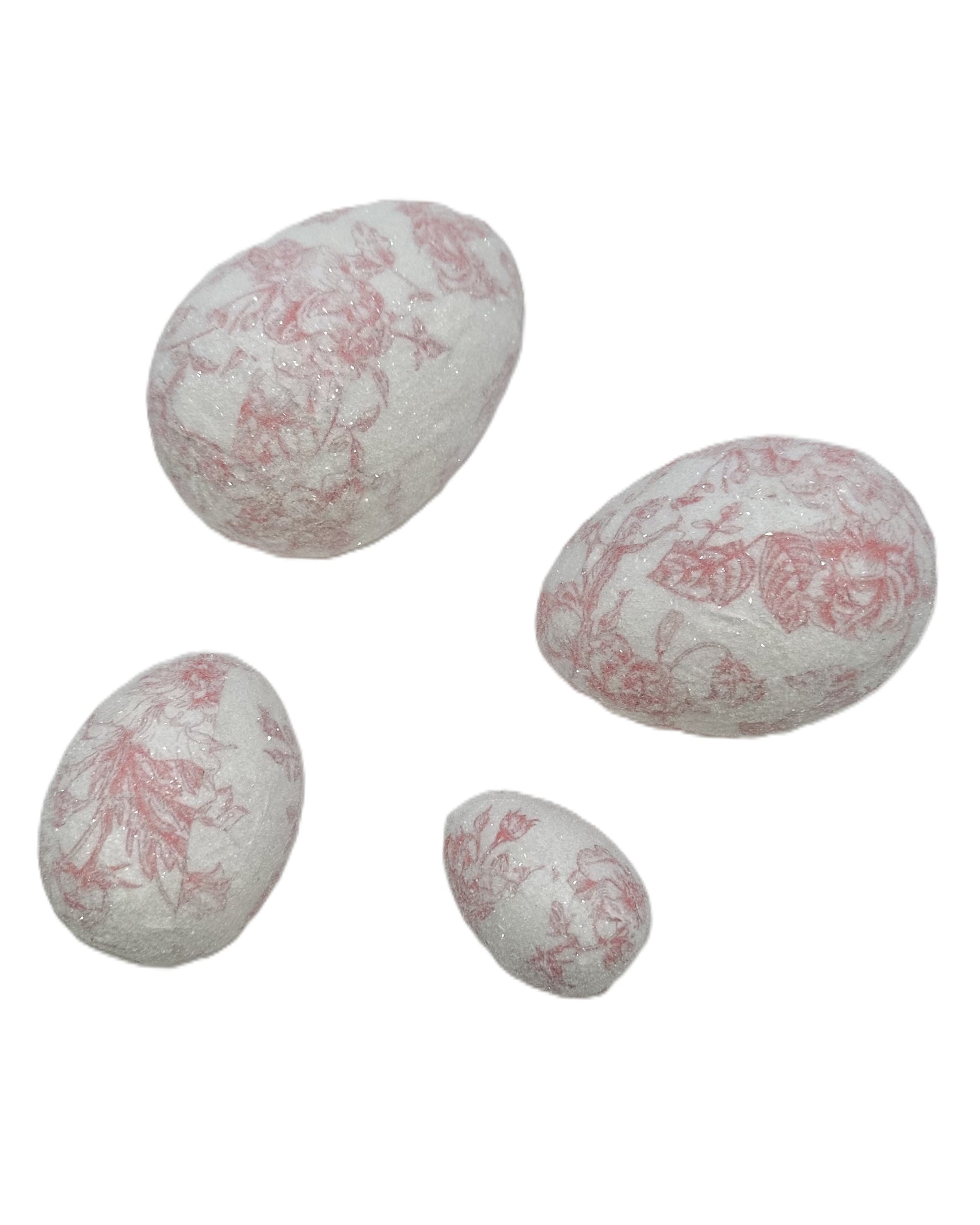 Decoupage Eggs - Small, Pink Toile