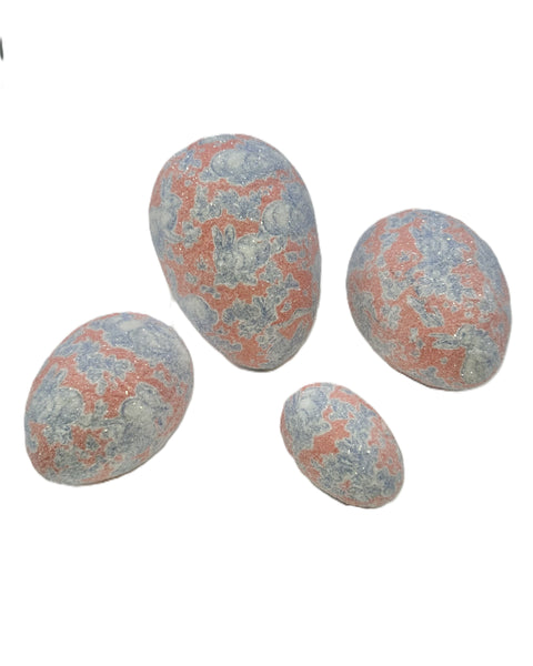 Rabbit Decoupaged Egg - X-Large, Rose