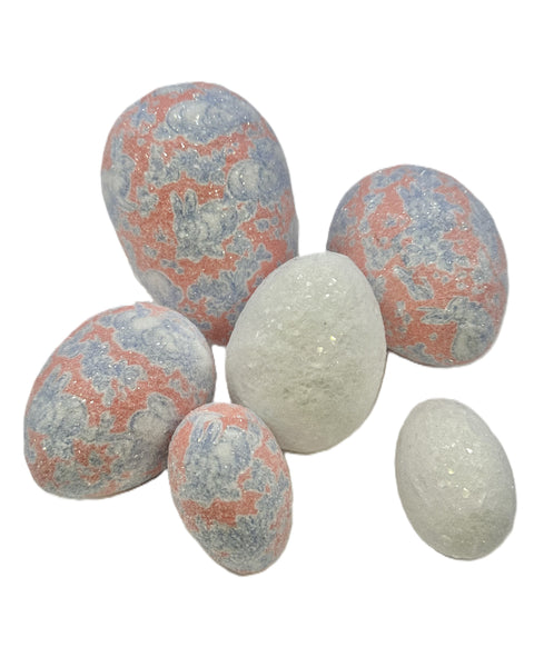 Rabbit Decoupage Egg - Large, Rose