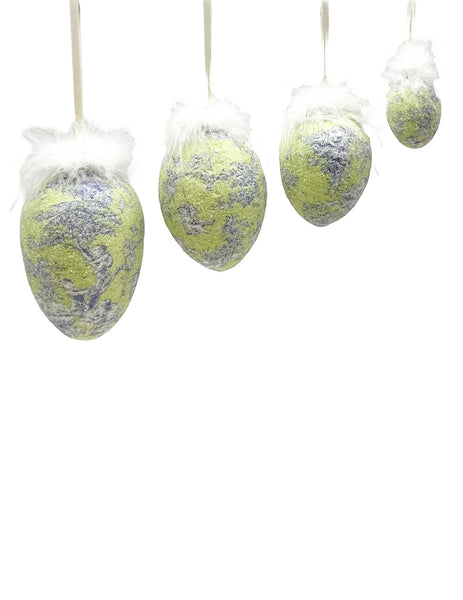 Decoupage Egg Ornament - Extra Large, Yellow Floral