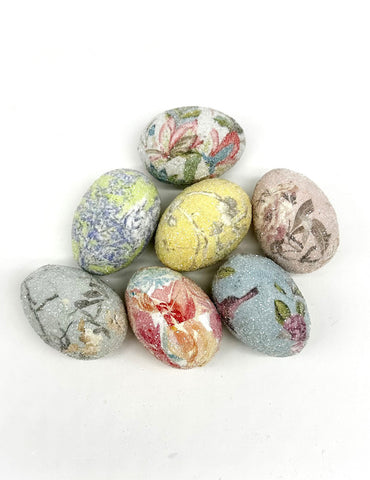 Decoupage Eggs - Large, Lime Toile