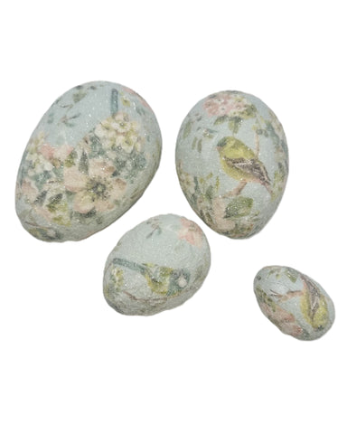 Decoupage Egg - Large, Floral Fauna