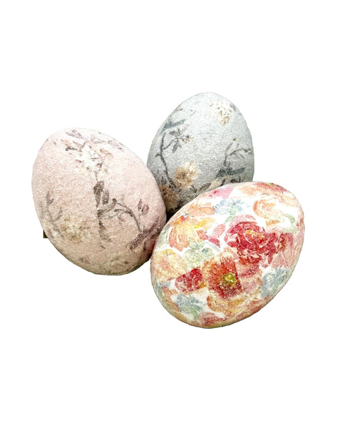 Decoupage Eggs - Extra Large, Lime Toile