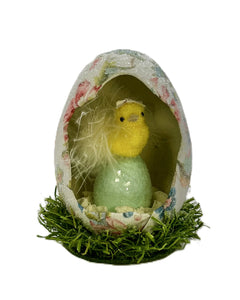 Decoupage  Peek-A-Boo Egg with Goose- Jacobean