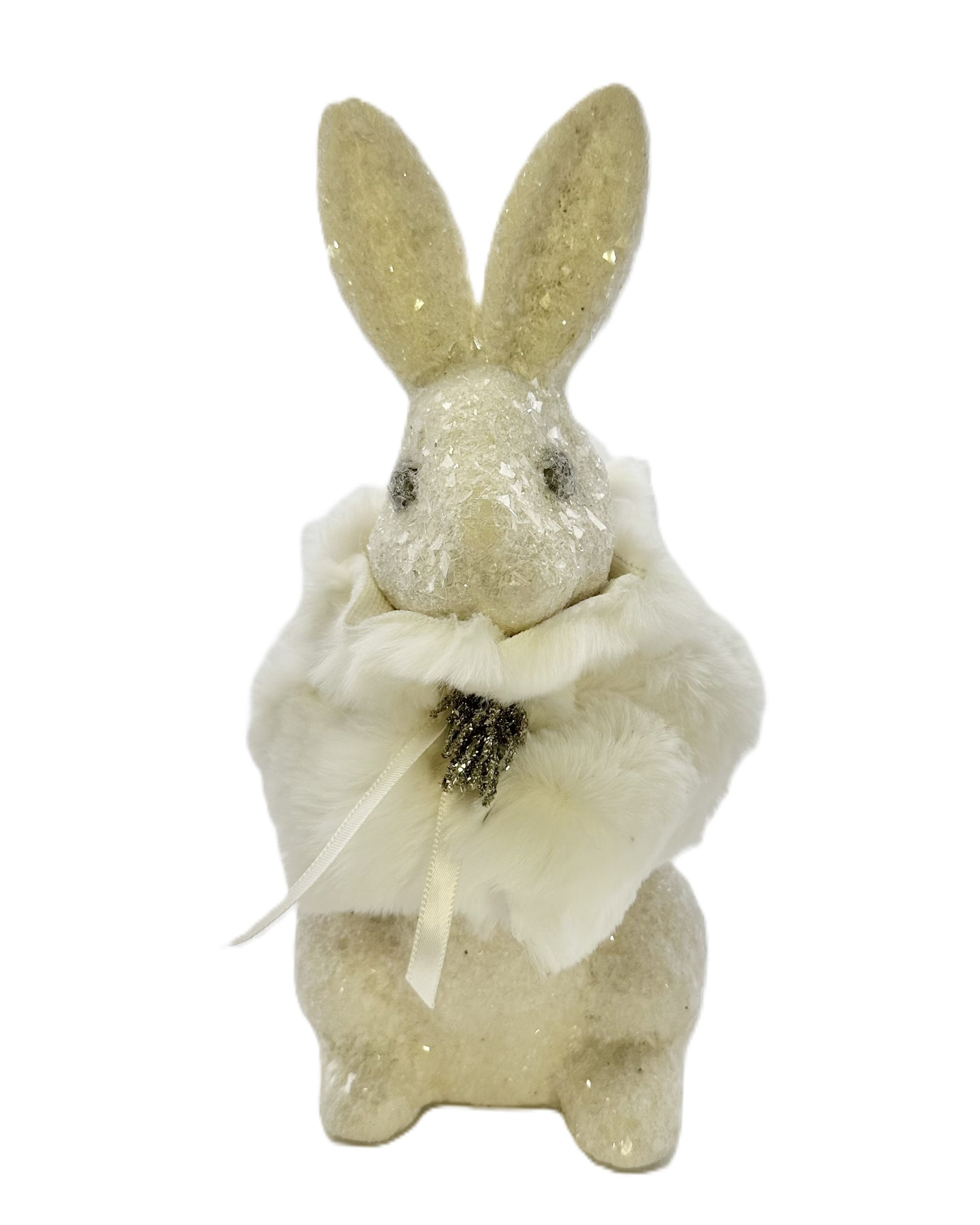 Chris Rabbit with Fur Wrap - Creme, Ivory Channeled Fur