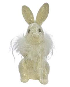 Christopher Rabbit with Ostrich Feathers - Cream