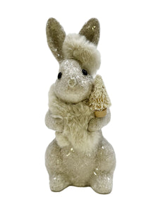 Christopher Rabbit with Fur Hat & Scarf - Dove