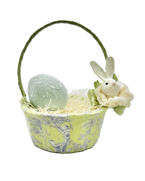 Bunny Basket - Lime Toile