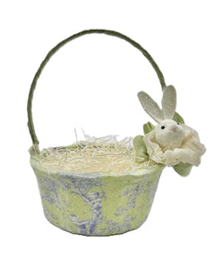 Bunny Basket - Lime Toile