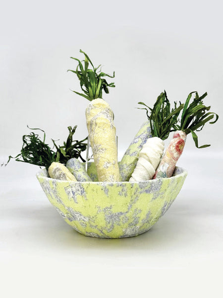 Decoupage Carrot - Small, Lime Toile