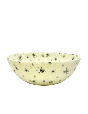 Spider Decoupage Bowl - Cream & Black