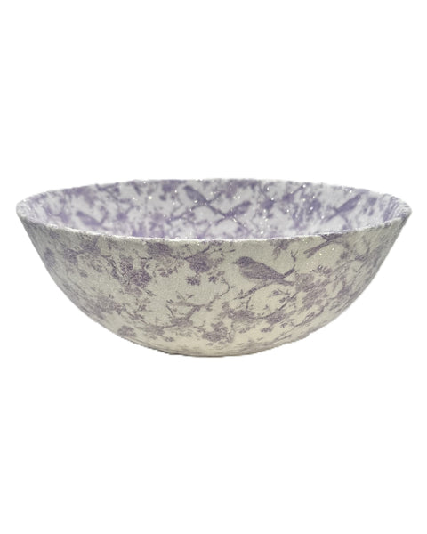 Chinoserie Decoupage Bowl - Round, Purple