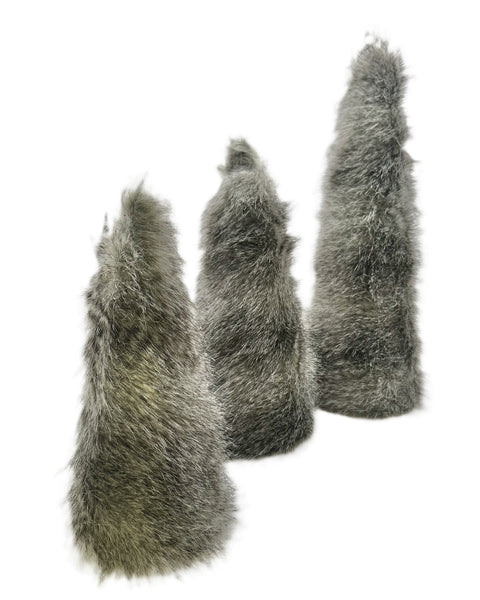 Faux Fur Tree - Medium, Gray Fox Fur